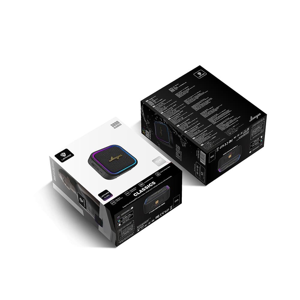 Lenyes S890 Su Geçirmez Özellikli RGB Işıklı Askılı Mini OTG-TWS Bluetooth Hoparlör v5.3