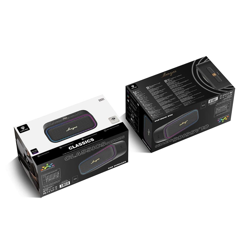 Lenyes S891 RGB Işıklı Taşınabilir Su Geçirmez OTG-TWS Bluetooth Hoparlör v5.3 80W