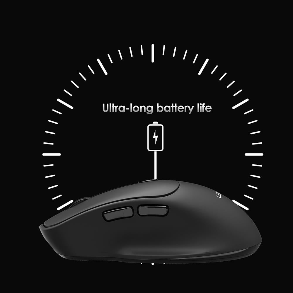 Lenyes WS105 Sessiz Buton Tasarımlı Ergonomik Çift Bluetooth Bağlantılı 2.4G Kablosuz Mouse 1600 DPI