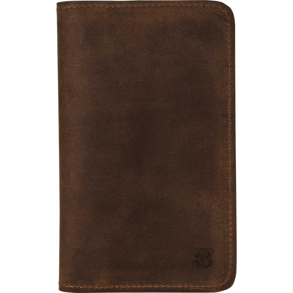 Leony 6.1 inch Uyumlu Deri Kartlıklı Kılıf PH03 Antik Kahve