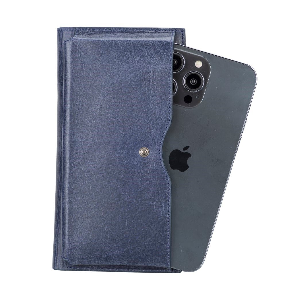 Lozan 6.5 inch Uyumlu Deri Kartlıklı Kılıf TN5 Mavi