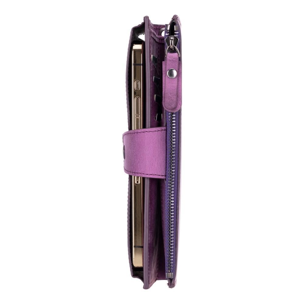 Lozan Hanger 6.5 inch Uyumlu Deri Kartlıklı Kılıf Antik Mor