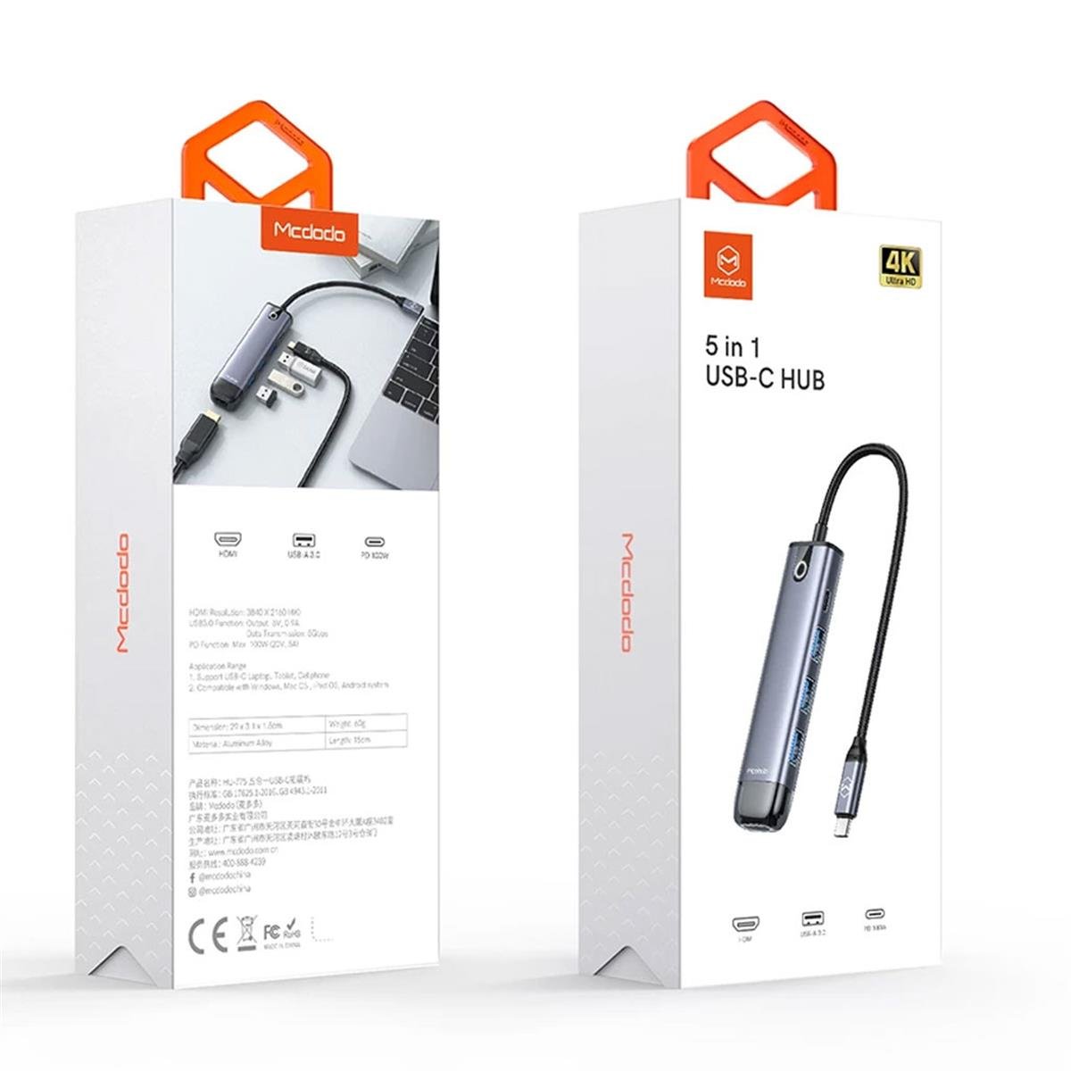 ŞARJ / DATA KABLOLARI Mcdodo HU-7750  5 İn 1 USB Çoklayıcı