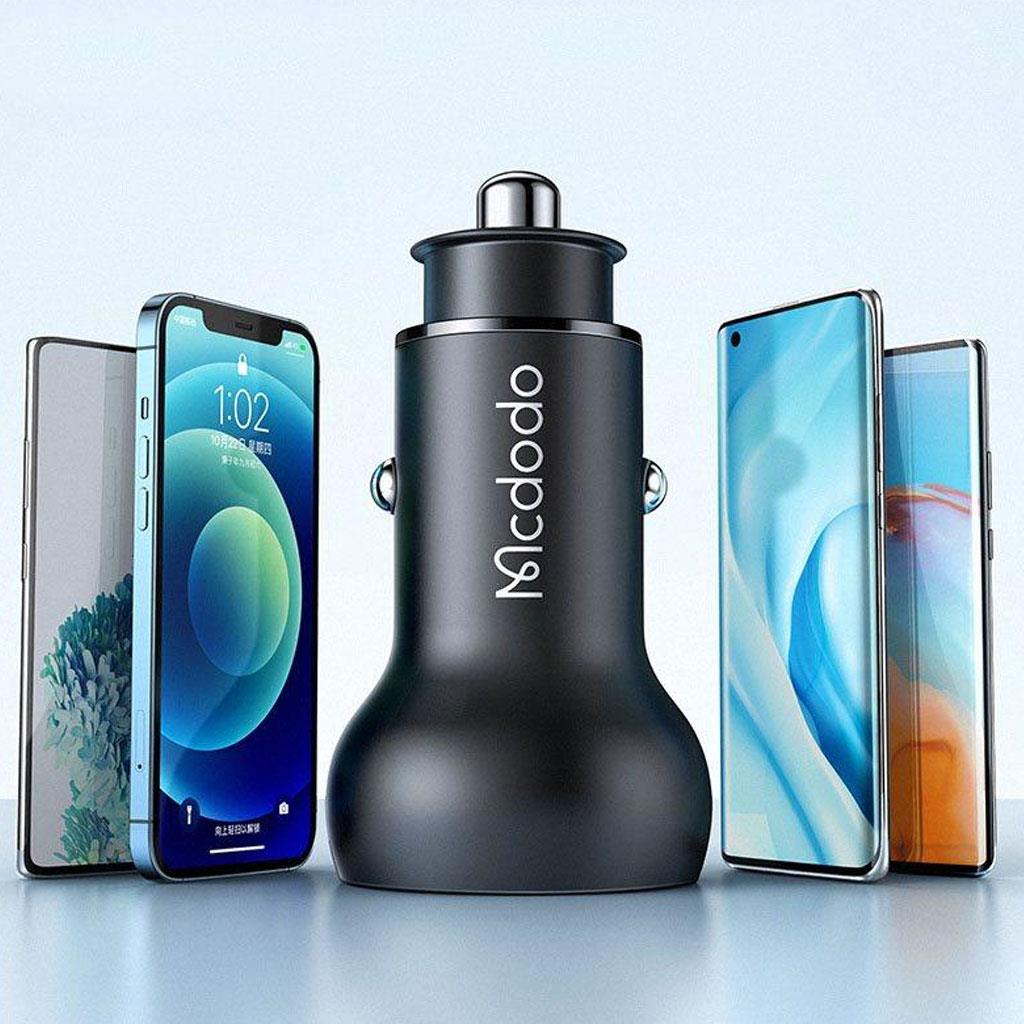 MCDODO CC-7030 45W 1xType-C 1xUSB Girişli Dijital Göstergeli Araç Çakmak Şarjı