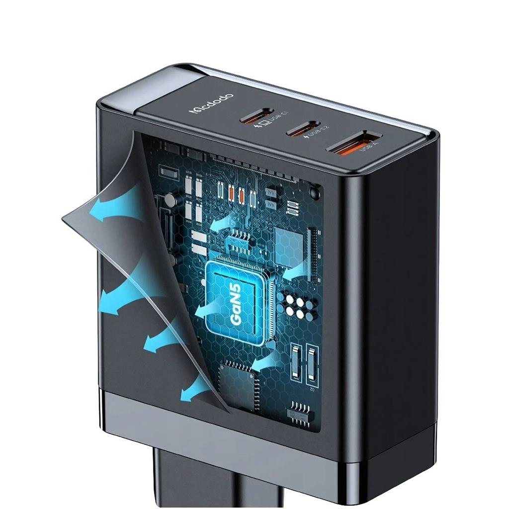 Mcdodo CH-2911 140W 1xUSB 2xType-C Girişli GaN5 Pro Hızlı Şarj Adaptörü