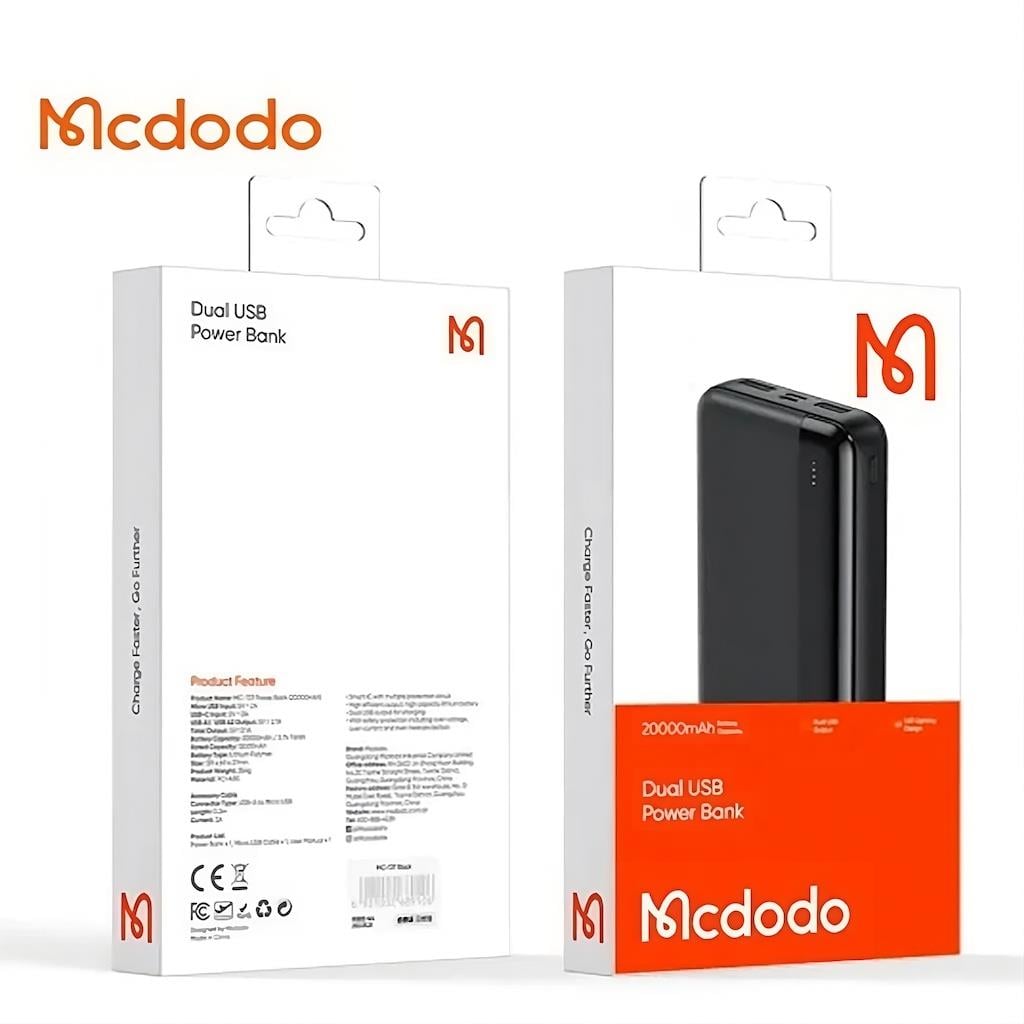 Mcdodo Mc-1370 20000 Mah 2 Usb Çıkışlı Powerbank