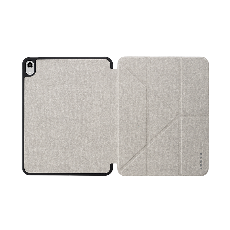 Apple İpad 10.9 2022 Momax FPAP22M Üçgen Katlanabilir Kalem Bölmeli Stand Destekli Deri Görünümlü PU Kapaklı Silikon Kılıf