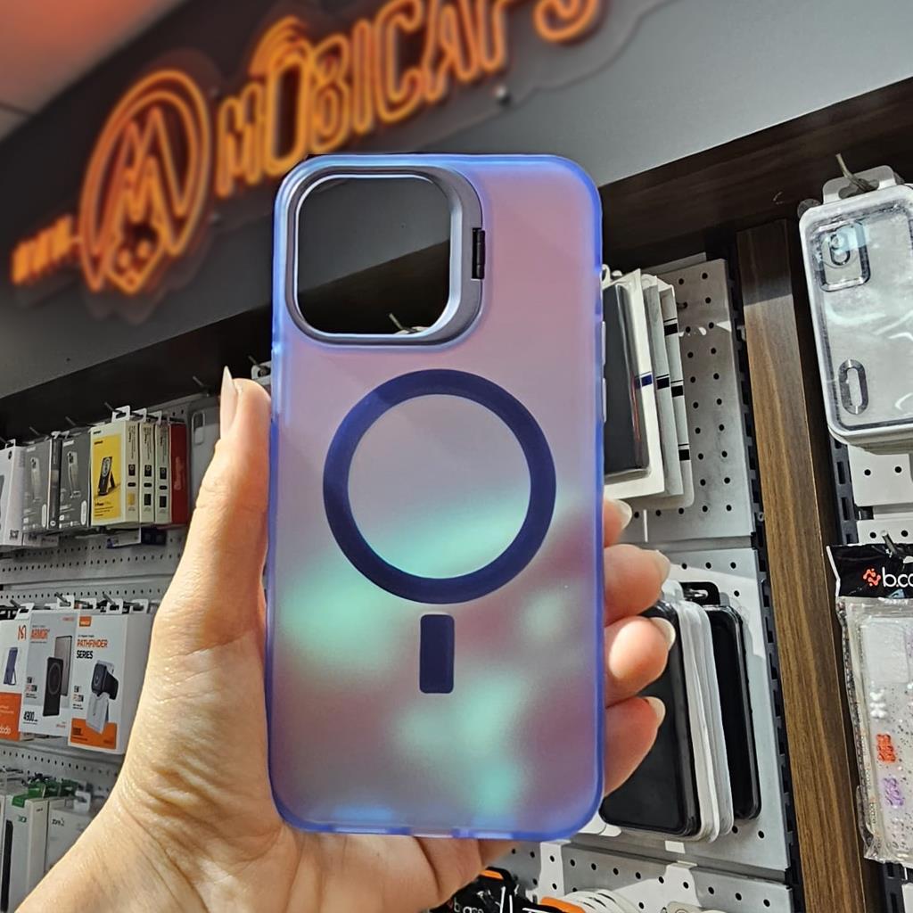 Apple iPhone 11 Glaze Magsafe Stand Olabilir Hologramlı Sert Silikon Kapak