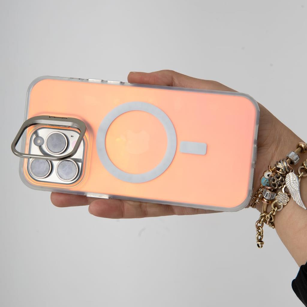 Apple iPhone 11 Glaze Magsafe Stand Olabilir Hologramlı Sert Silikon Kapak