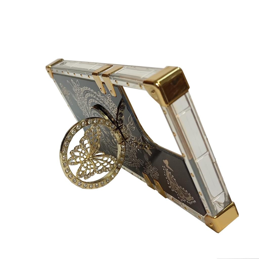 Apple iPhone 14 Pro Max Louiz Taşlı Kelebek Standlı Kılıf