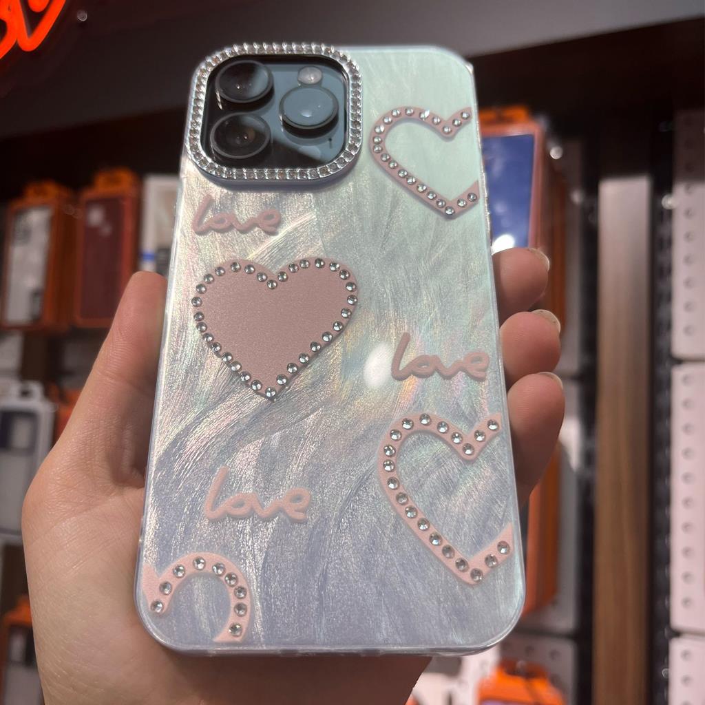 Apple iPhone 15 Pro Max Hologram Taşlı Silikon Kılıf