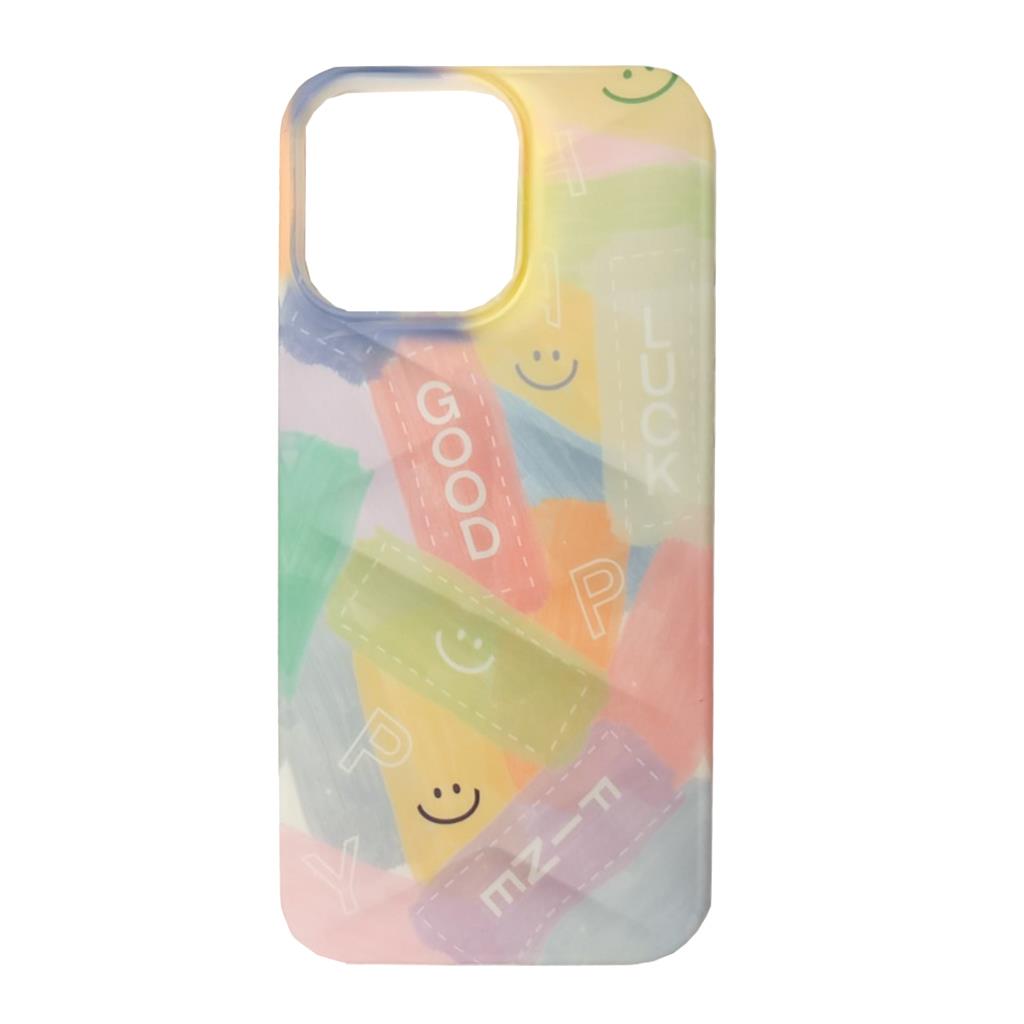 Apple iPhone 15 Pro Max Pastel Desenli Üçgen Kabartmalı Silikon Kapak