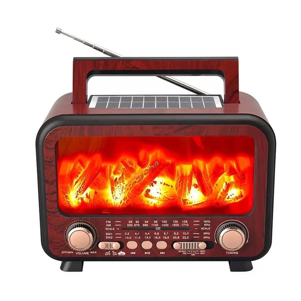 Epe FP-2393-S Şömine Detaylı TF / FM / SW / AM / USB / Bluetooth Destekli Solar Güneş Enerjili Nostaljik Radyo