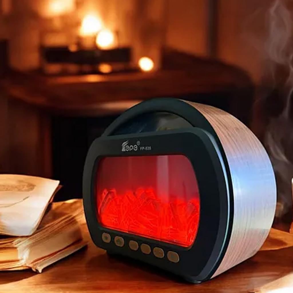 Fepe FP-535 Şömine Efektli Retro Ahşap Görünümlü USB TF Girişli AM/FM/SW1-2 Nostaljik Radyolu Bluetooth Hoparlör