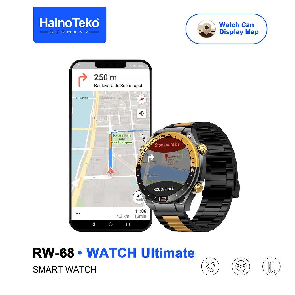 Haino Teko RW-68 Amoled Ekran Bluetooth Görüşme 3 Kordonlu Şık Tasarım Akıllı Kol Saati