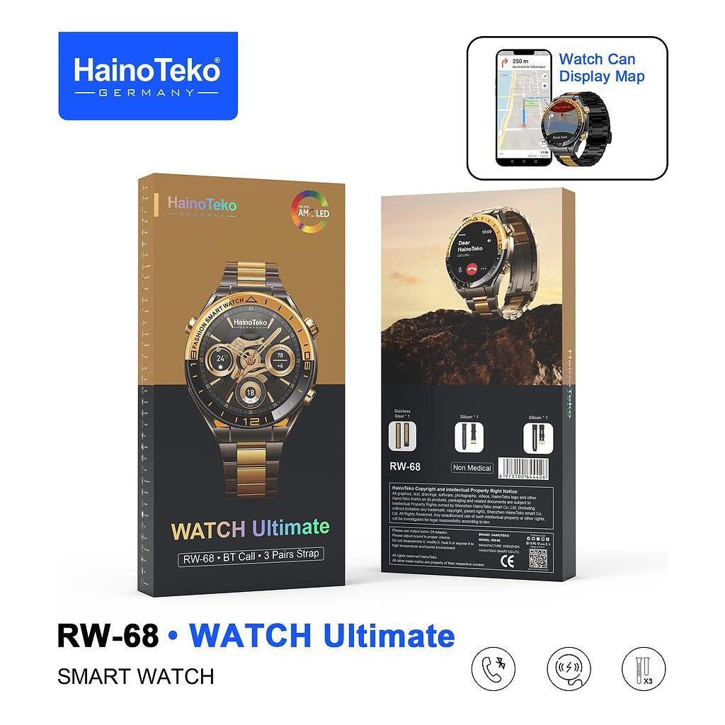 Haino Teko RW-68 Amoled Ekran Bluetooth Görüşme 3 Kordonlu Şık Tasarım Akıllı Kol Saati