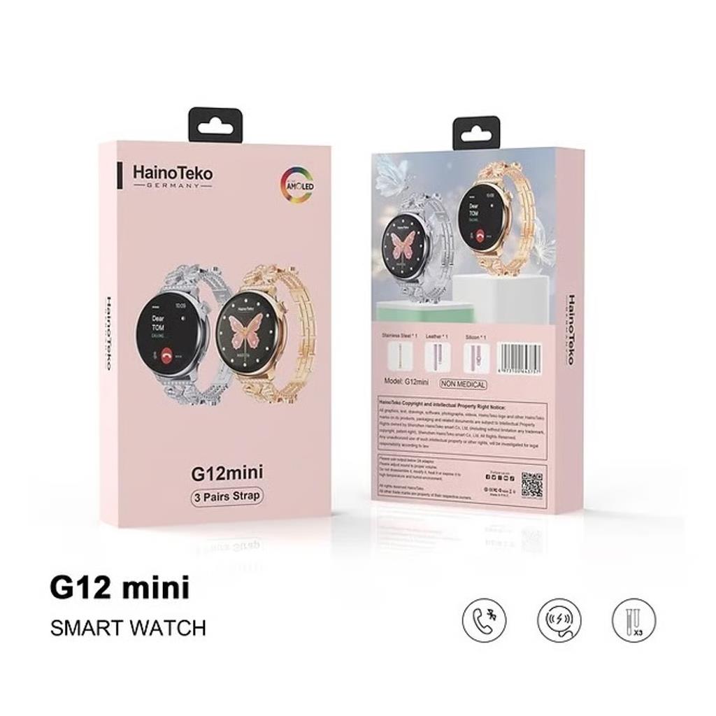 Hainoteko G12 Mini 3 Kordonlu Bayanlara Şık Tasarım Amoled Ekran Akıllı Kol Saatı