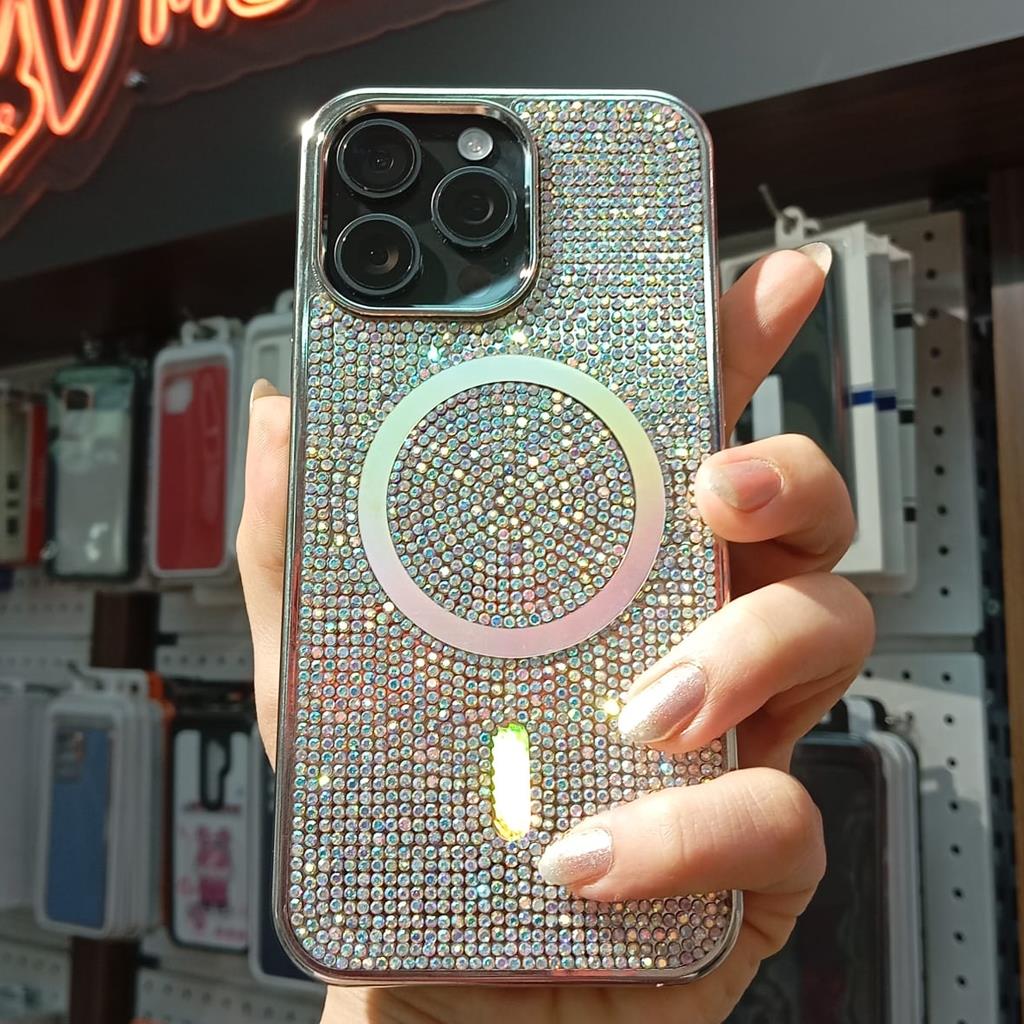 iPhone 14 iBerry Magsafe Taşlı Kılıf
