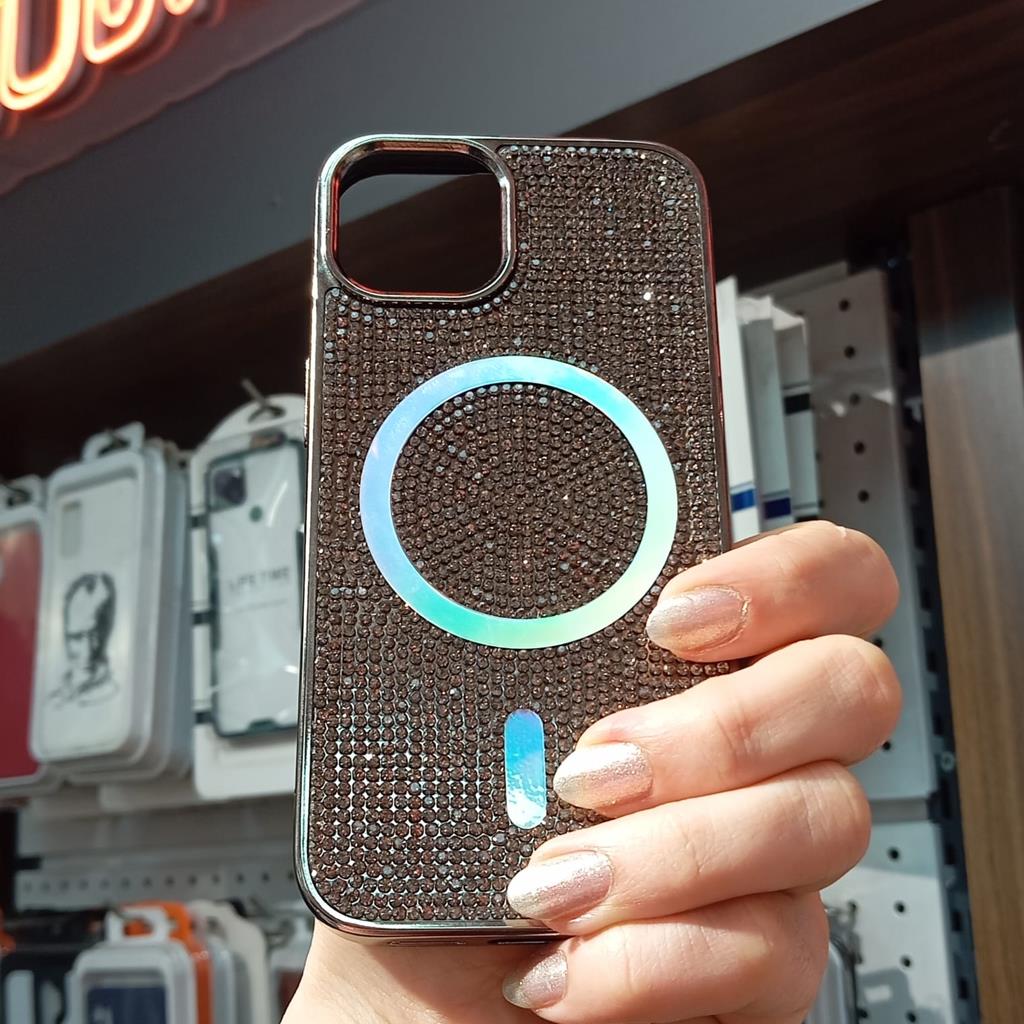 iPhone 14 iBerry Magsafe Taşlı Kılıf