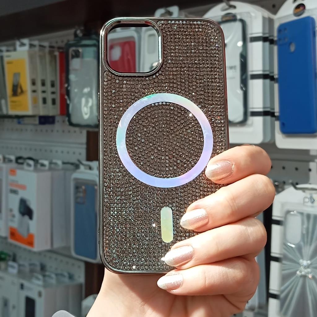 iPhone 14 iBerry Magsafe Taşlı Kılıf