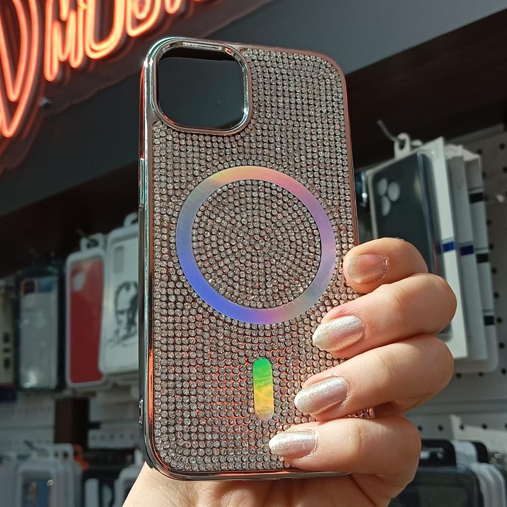iPhone 14 iBerry Magsafe Taşlı Kılıf