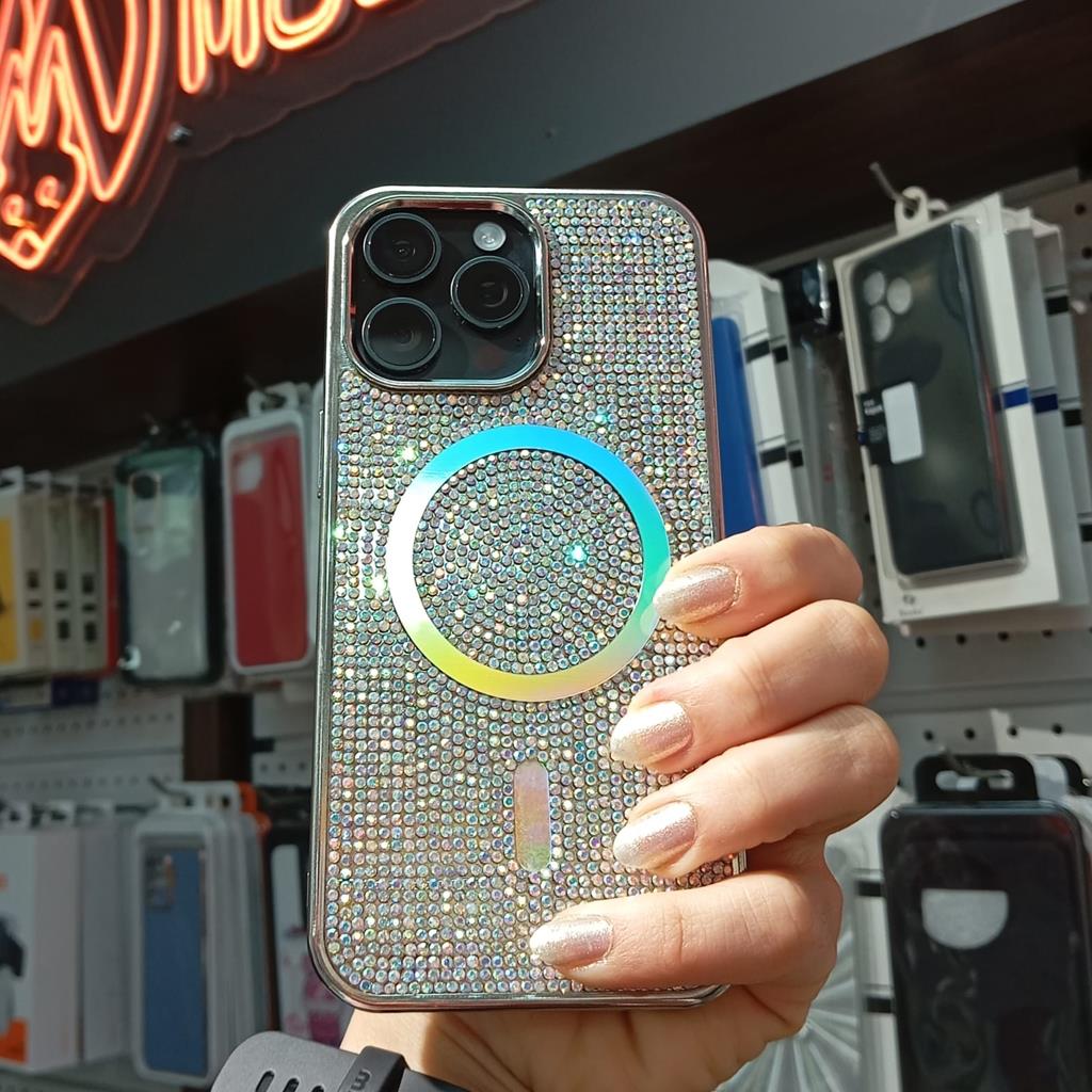 iPhone 14 iBerry Magsafe Taşlı Kılıf