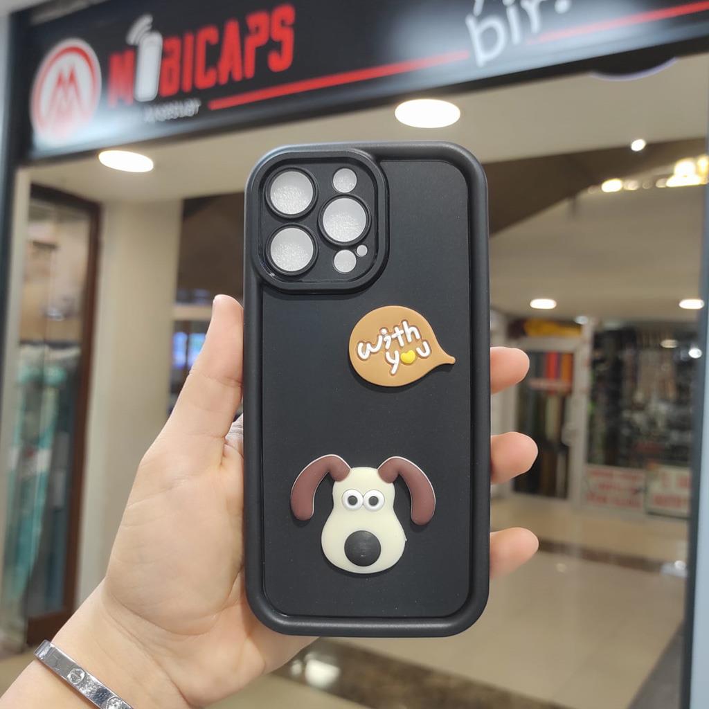 iPhone 14 Pro Max Kabartma Figürlü Neşeli Silikon Kılıf