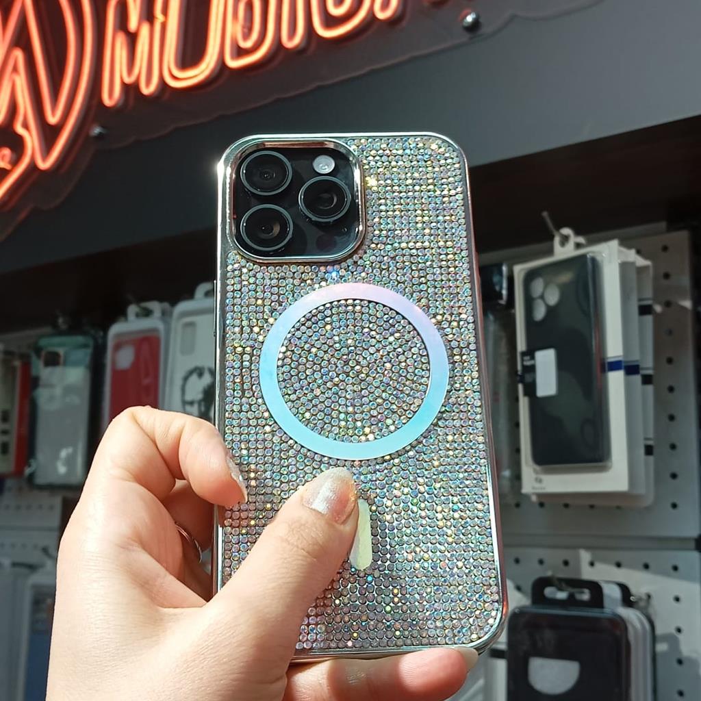iPhone 15 Pro Max iBerry Magsafe Taşlı Kılıf