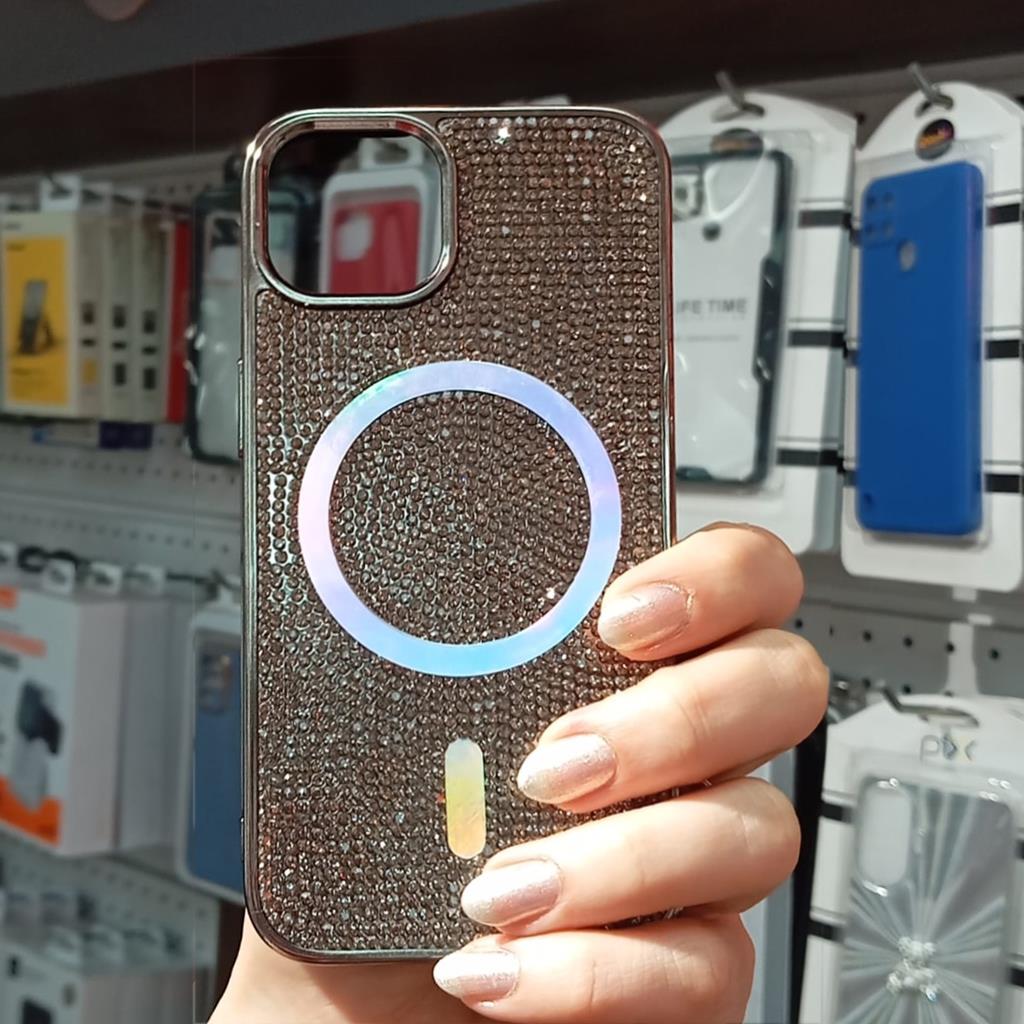 iPhone 15 Pro Max iBerry Magsafe Taşlı Kılıf