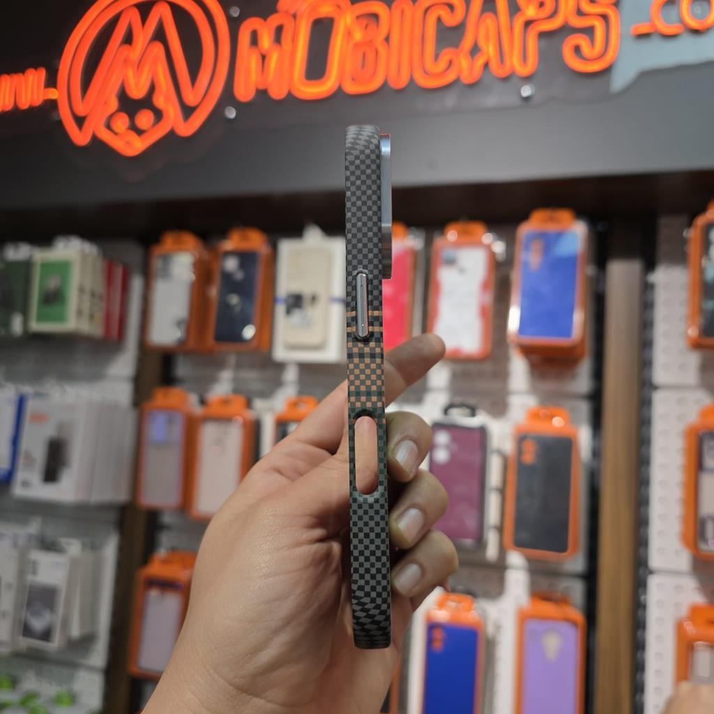 iPhone 15 Pro Max iCemag Protectiva Kevlar Karbon Magsafe Kılıf