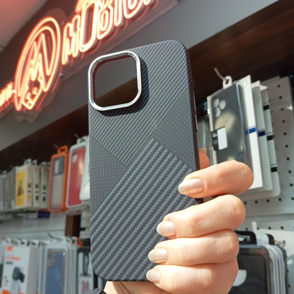 iPhone 16 Pro iCemag Kevlar Karbon Magsafe Kılıf