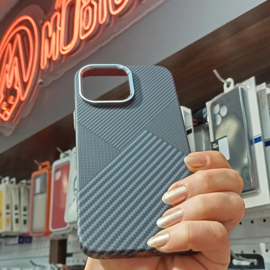 iPhone 16 Pro iCemag Kevlar Karbon Magsafe Kılıf