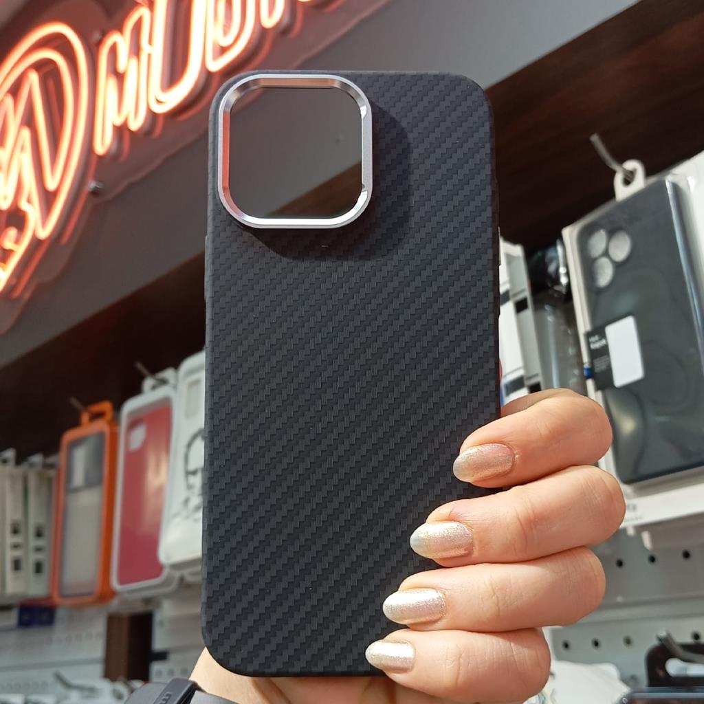 iPhone 16 Pro iCemag Kevlar Karbon Magsafe Kılıf