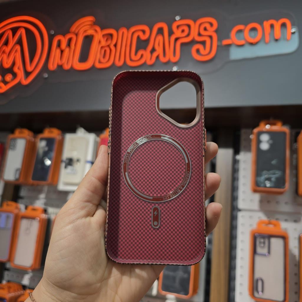 iPhone 16 Pro iCemag Protectiva Kevlar Karbon Magsafe Kılıf