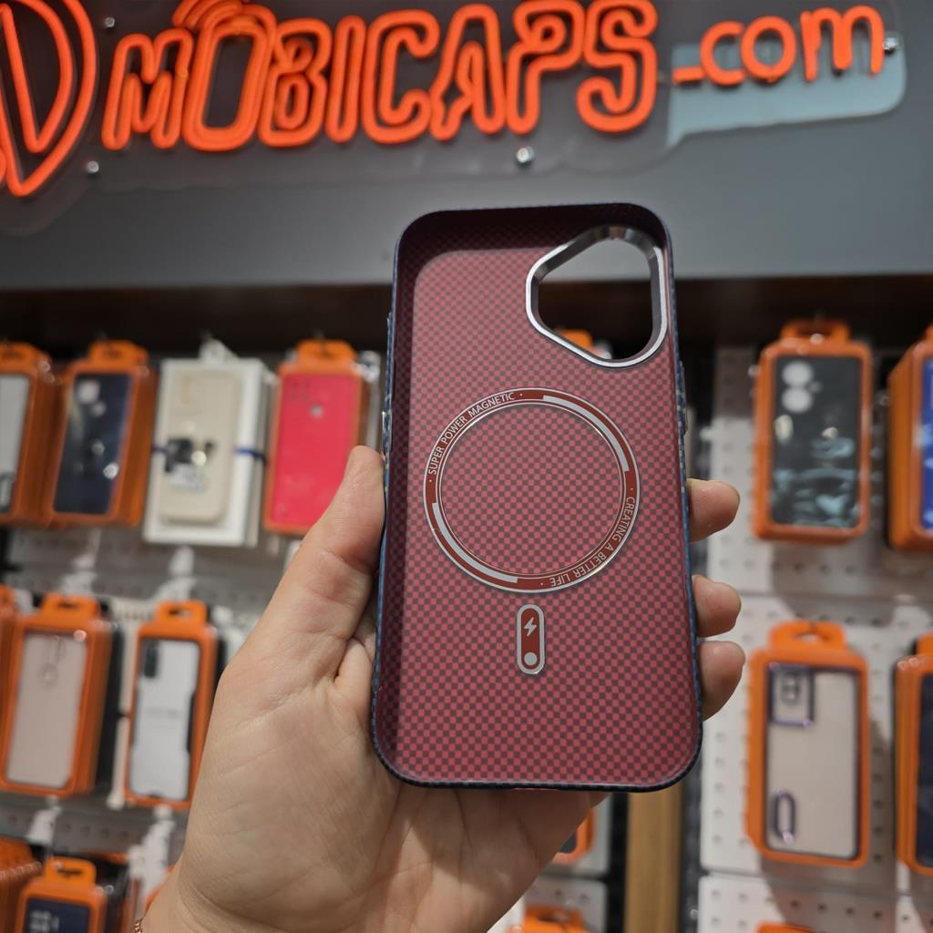 iPhone 16 Pro iCemag Protectiva Kevlar Karbon Magsafe Kılıf