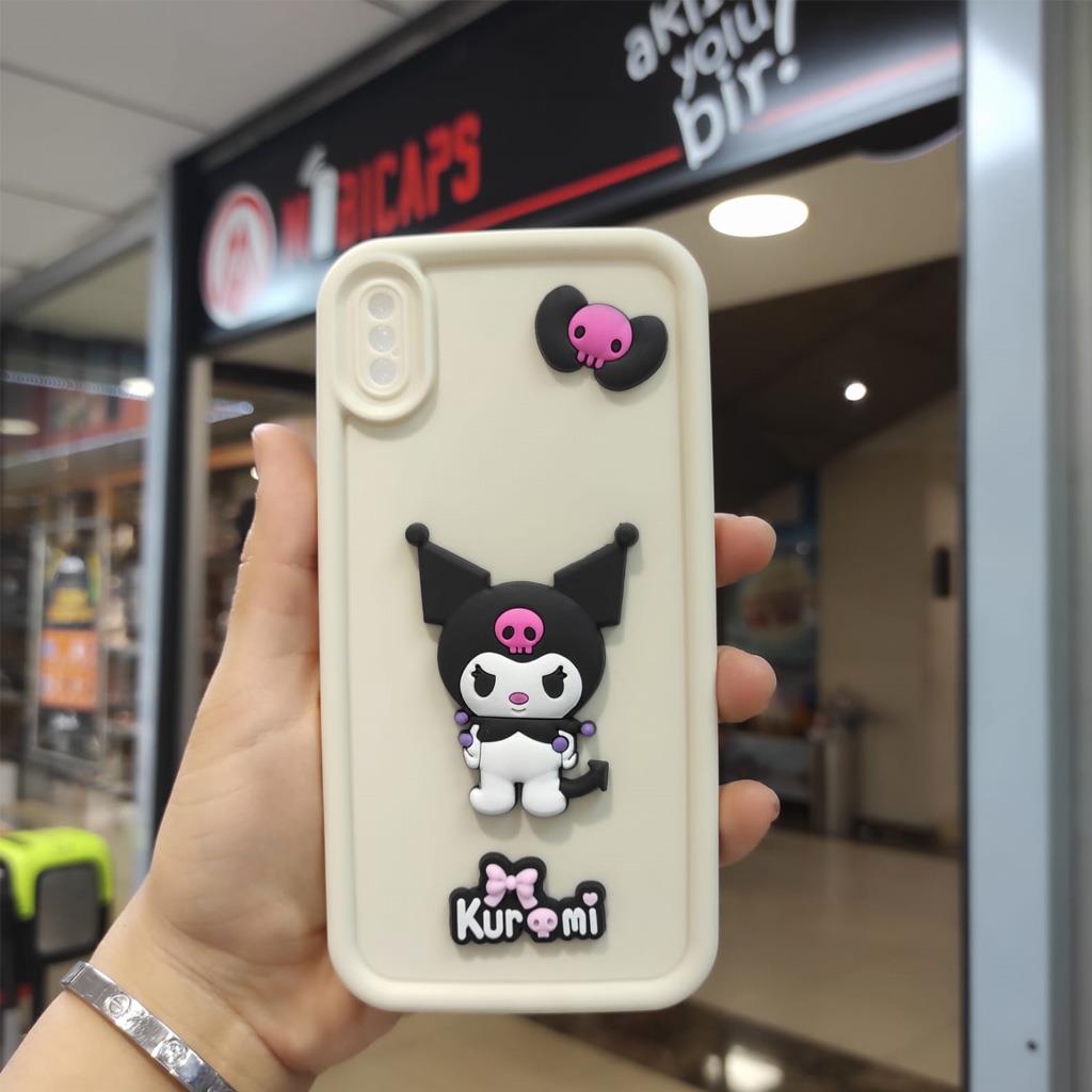 iPhone XS Max Kabartma Figürlü Neşeli Silikon Kılıf