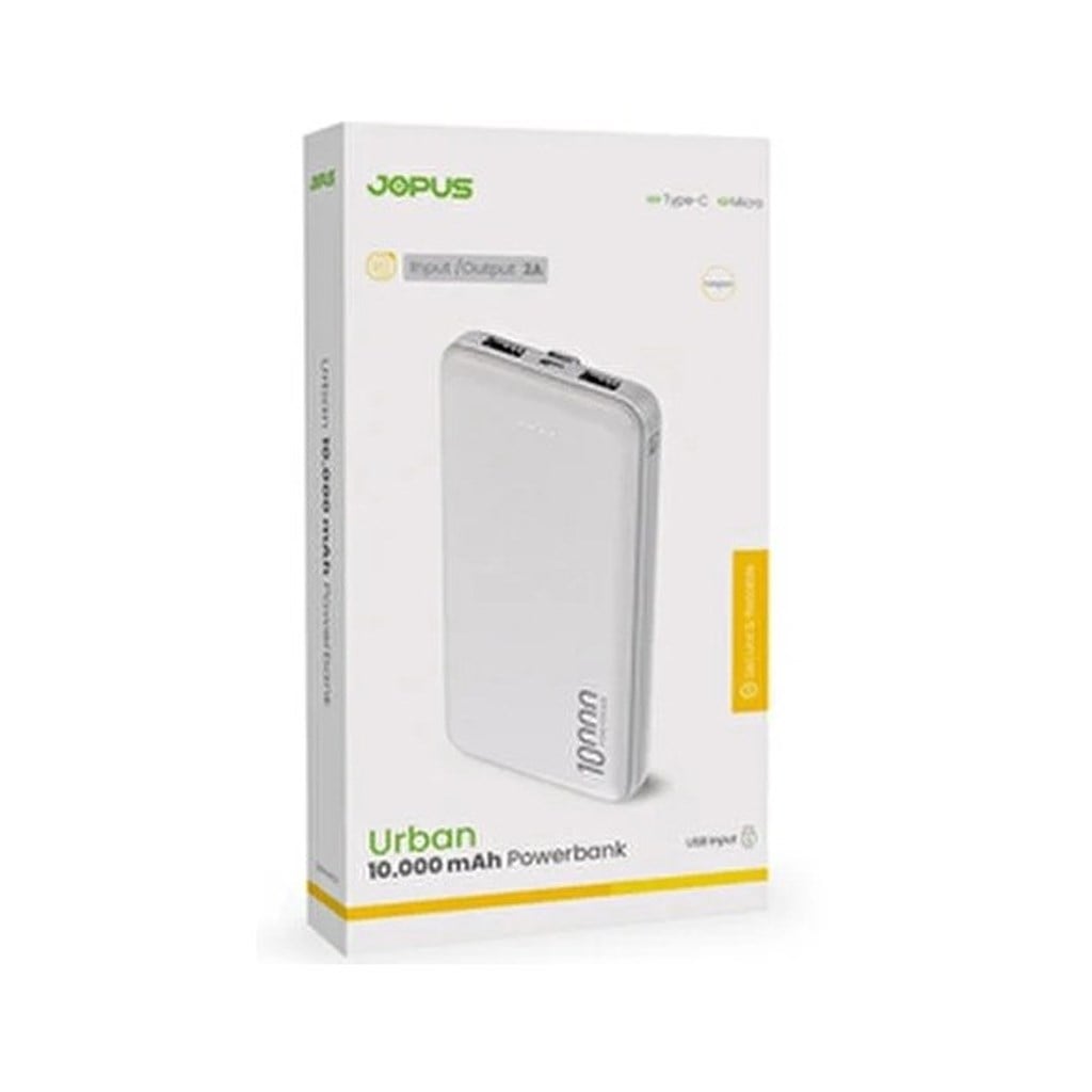 Jpous Urban Fast 10.000mAh PD 3.0 ve QC 3.0 Lisanslı 22.5 Watt Hızlı Şarj Özellikli Dijital G. Powerbank
