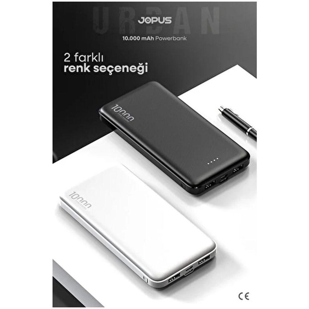 Jpous Urban Fast 10.000mAh PD 3.0 ve QC 3.0 Lisanslı 22.5 Watt Hızlı Şarj Özellikli Dijital G. Powerbank