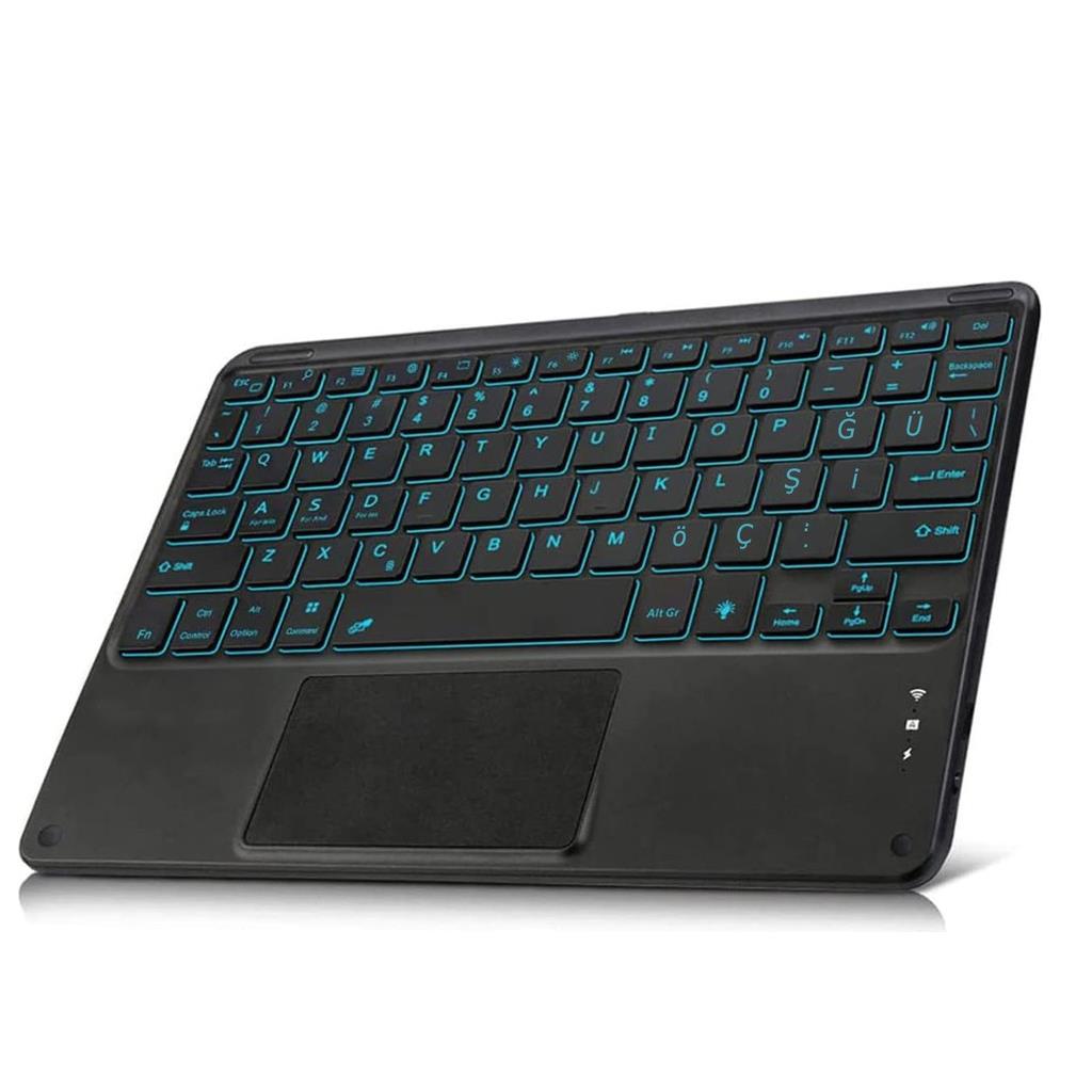 Mobicaps AL2897 Tablet ve Telefon Uyumlu Türkçe Q Bluetooth RGB Işıklı Touchpad Klavye