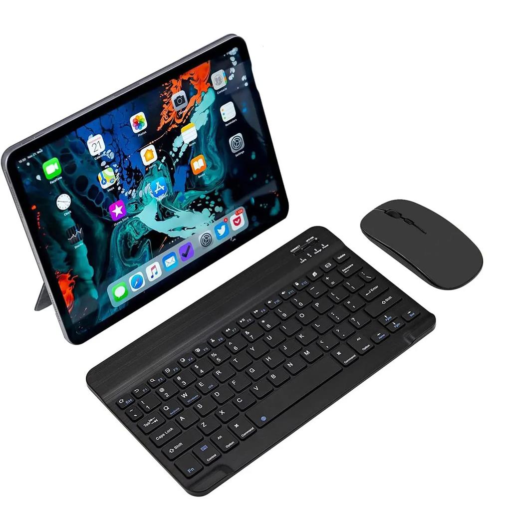 Mobicaps AL3476 Tablet ve Telefon Uyumlu Türkçe Q Bluetooth Klavye + Kablosuz 2.4G Mouse Set