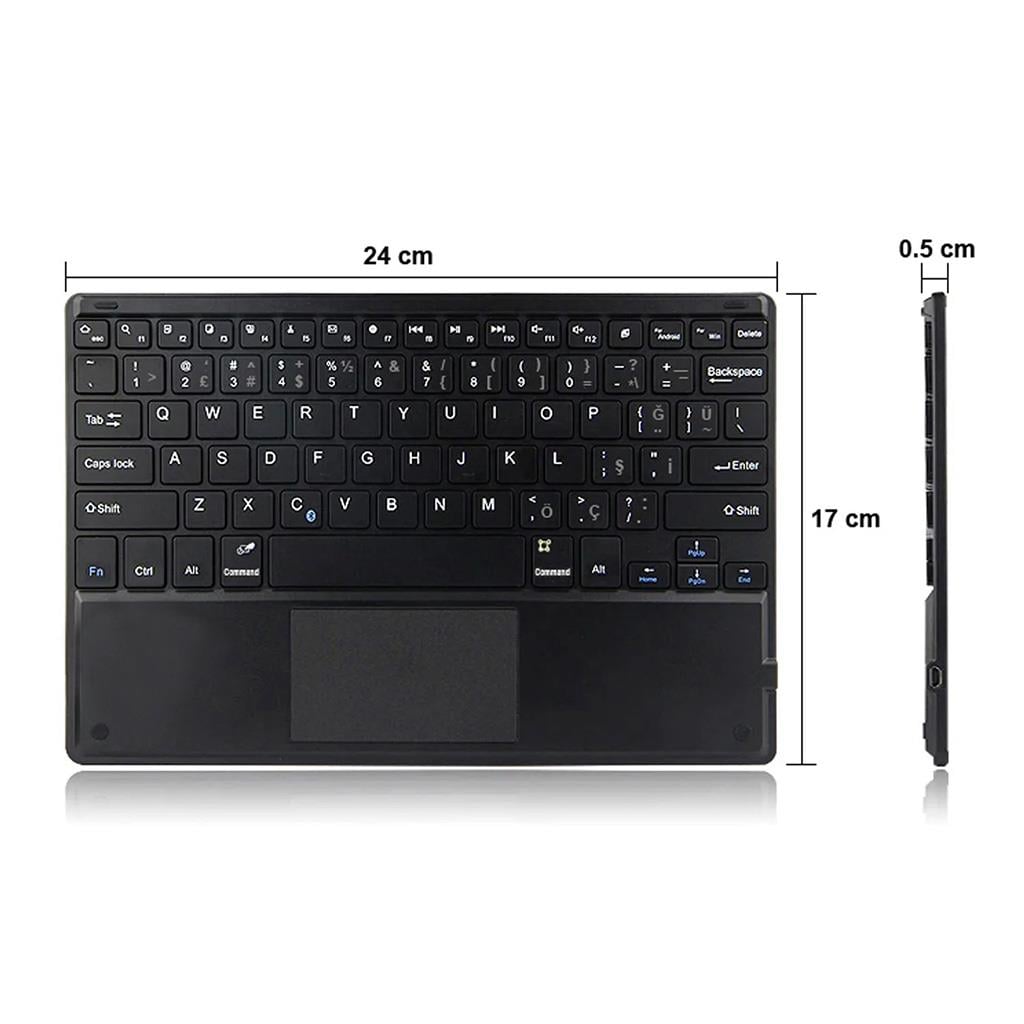 Mobicaps AL3560 Tablet ve Telefon Uyumlu Türkçe Q Bluetooth Touchpad Klavye + Kablosuz 2.4G Mouse Set