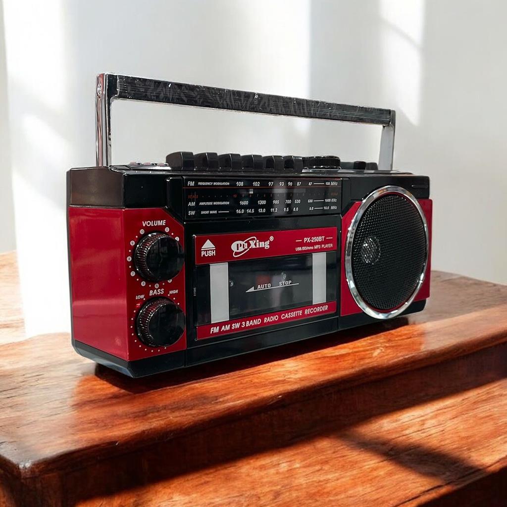 Puxing PX-250BT Kasetçalarlı Bluetooth AM/FM/SW 3 Bantlı Radyo