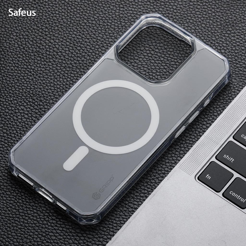Safeus 15 Pro Gripp Hoparlör Toz Önleyici Filtreli Buzlu Magsafe Kapak