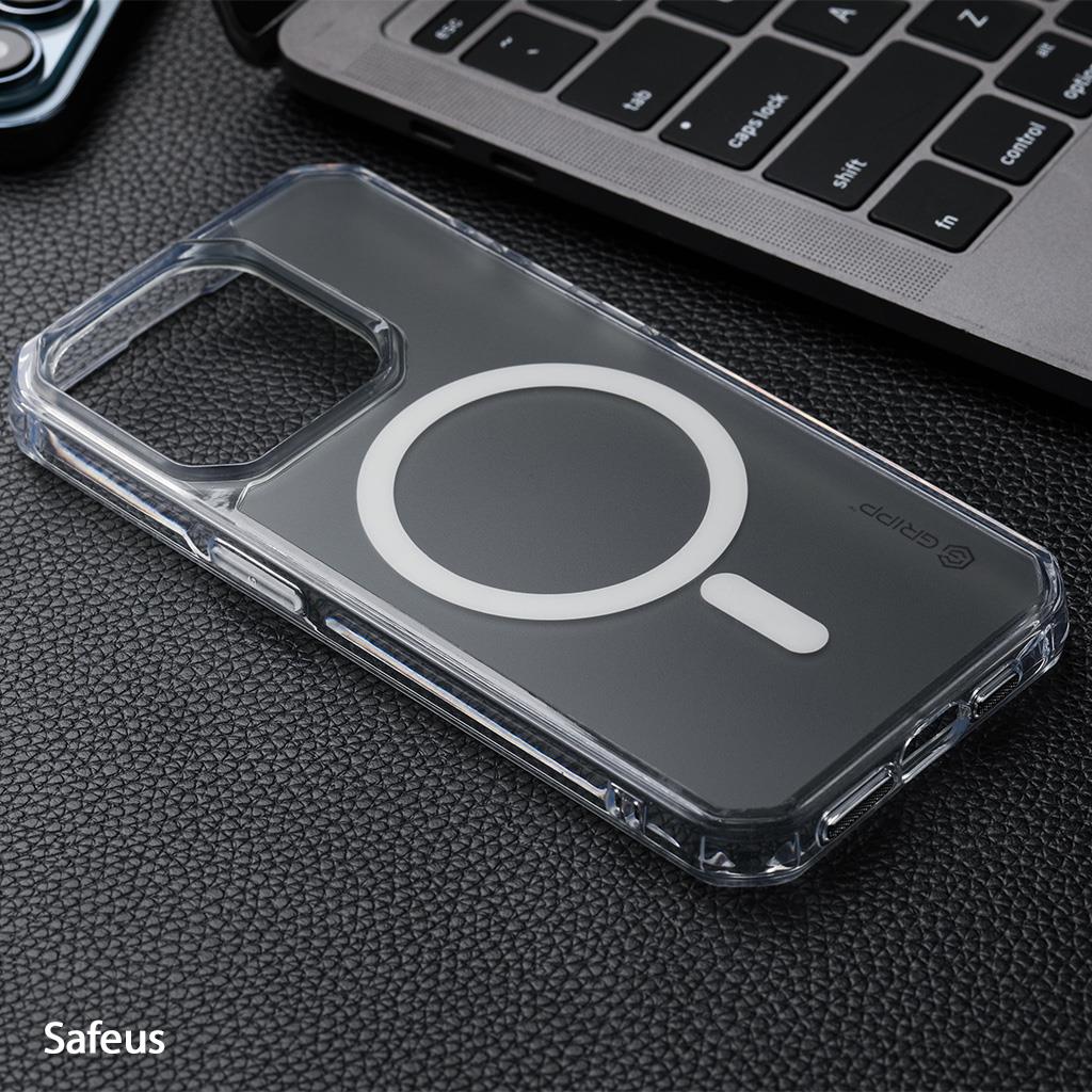 Safeus 15 Pro Gripp Hoparlör Toz Önleyici Filtreli Buzlu Magsafe Kapak