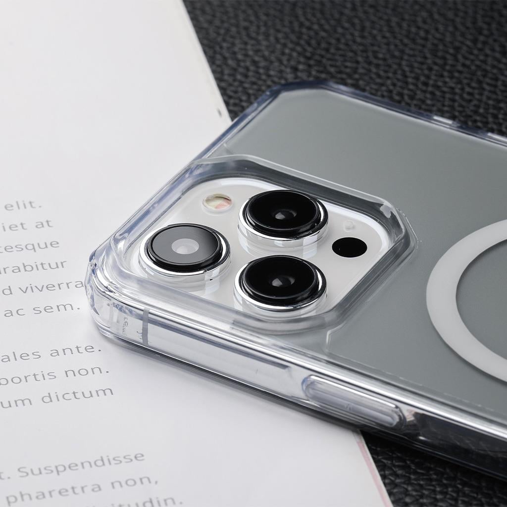 Safeus 15 Pro Gripp Hoparlör Toz Önleyici Filtreli Buzlu Magsafe Kapak