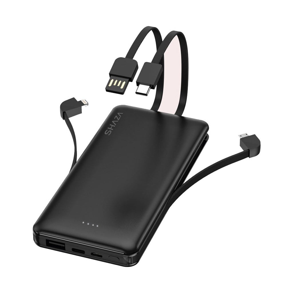 Shaza 4'ü 1 Arada 10.000 mAH Smart Chip Kendinden Kablo Destekli Powerbank
