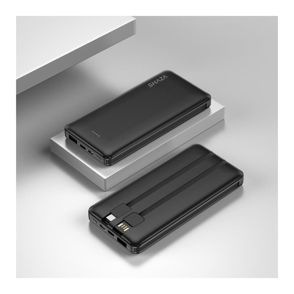 Shaza 4'ü 1 Arada 10.000 mAH Smart Chip Kendinden Kablo Destekli Powerbank
