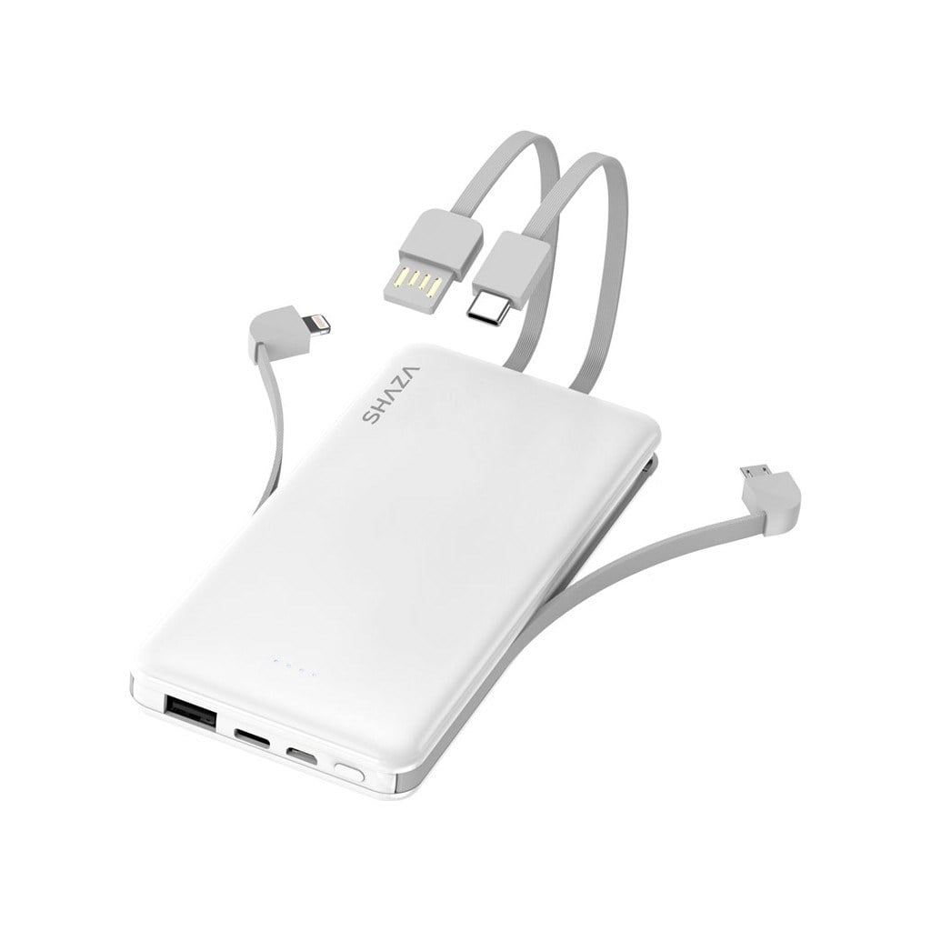 Shaza 4'ü 1 Arada 10.000 mAH Smart Chip Kendinden Kablo Destekli Powerbank