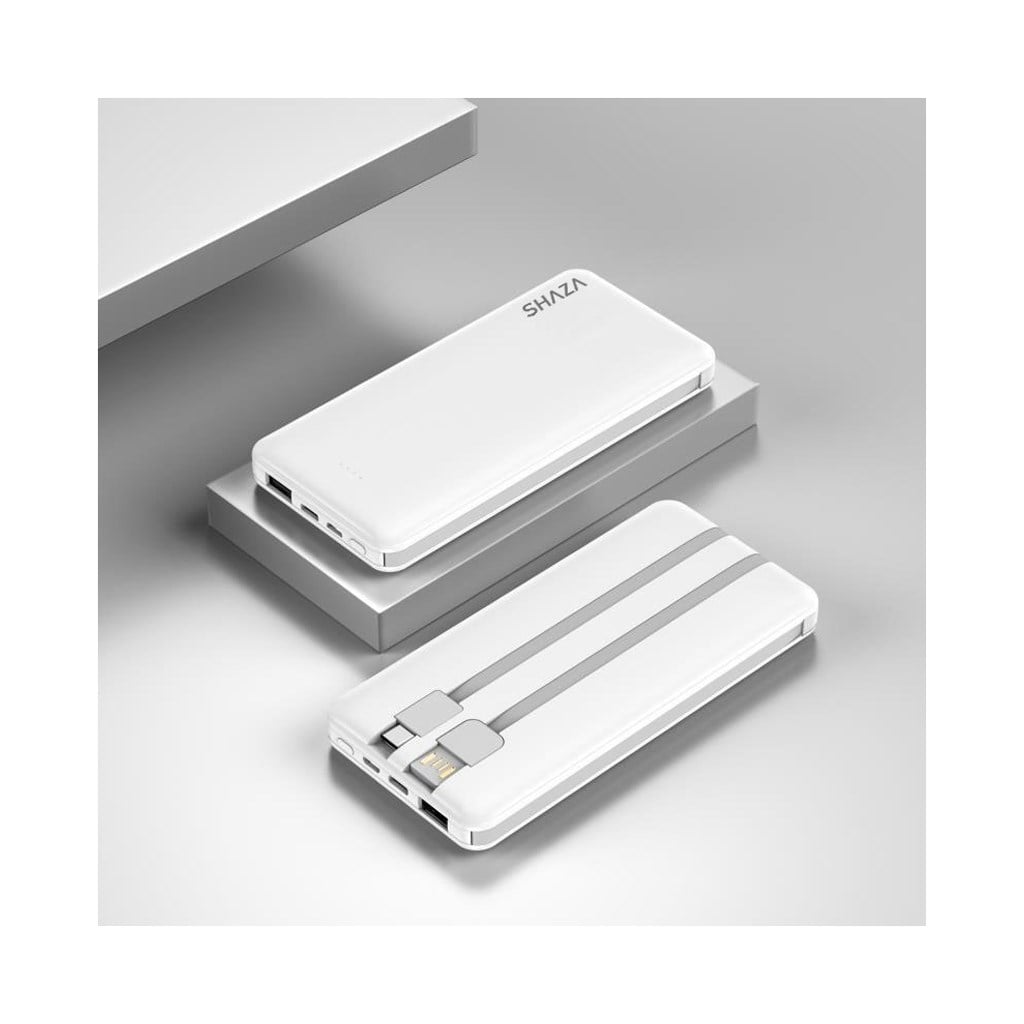 Shaza 4'ü 1 Arada 10.000 mAH Smart Chip Kendinden Kablo Destekli Powerbank