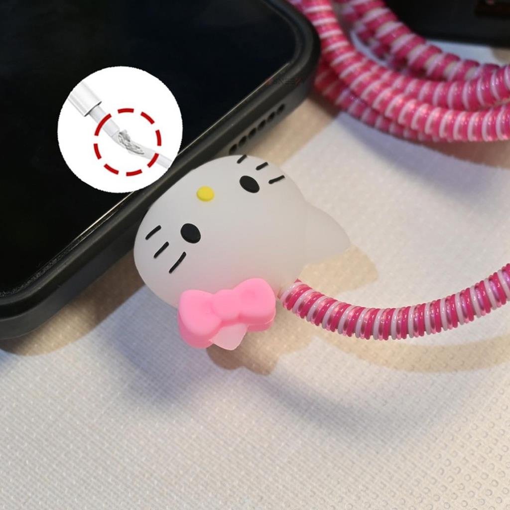 Spiral Renkli 3D Figürlü Kablo Koruyucu